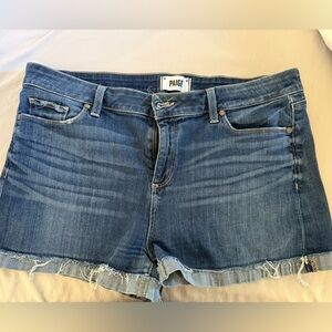 PAIGE Jimmy Jimmy Short Women's Distressed Blue Denim Shorts size 32